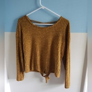 Almost Famous yellow long sleeve blouse size XL